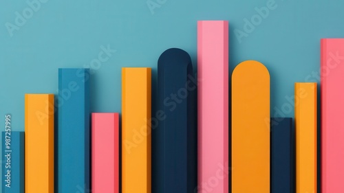 Bold infographic with neon color blocks, each representing data categories, creating a visually striking high contrast pattern