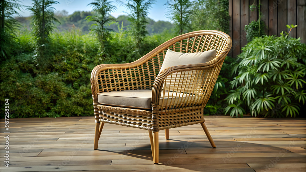 Weather-resistant rattan armchair designed for outdoor use , outdoor, patio furniture, garden chair, all-weather, durable Weather-resistant rattan armchair designed for outdoor use , outdoor, patio furniture, garden chair, all-weather, durable