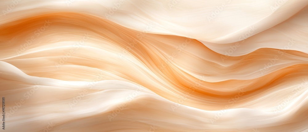 Fototapeta premium A computer-generated orange with an overlaid wavy pattern in white and orange hues