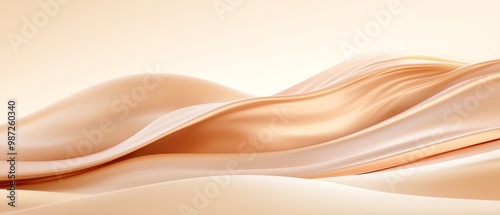  A white and beige backdrop features a flowing wave of liquid, ascending from image's top to its bottom