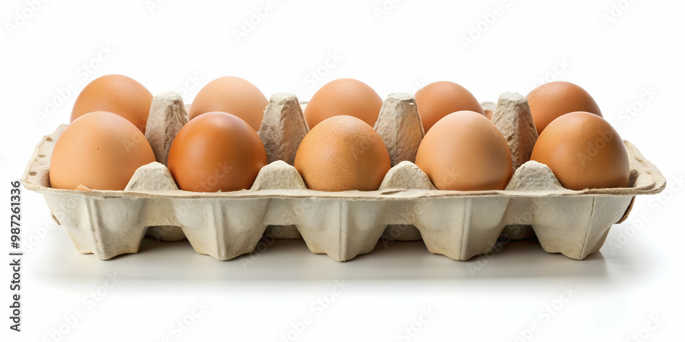 Isolated egg paper box on white background, egg, carton, packaging, container, breakfast, groceries, food, unbranded Isolated egg paper box on white background, egg, carton, packaging, container, breakfast, groceries, food, unbranded