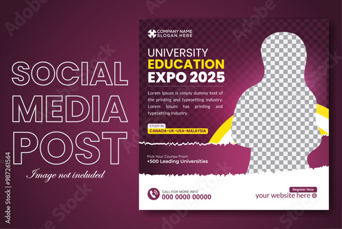 Creative school education admission social media post design template