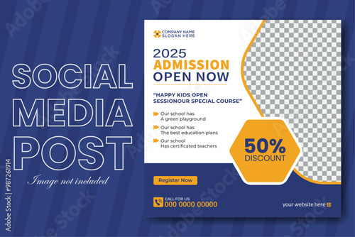 Creative school education admission social media post design template