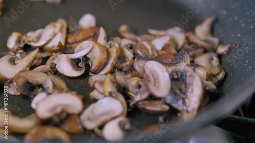 mushrooms in a frying pan