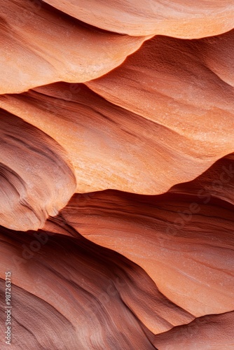  A tight shot of a rock formation with a bird atop one of its protruding rocks photo