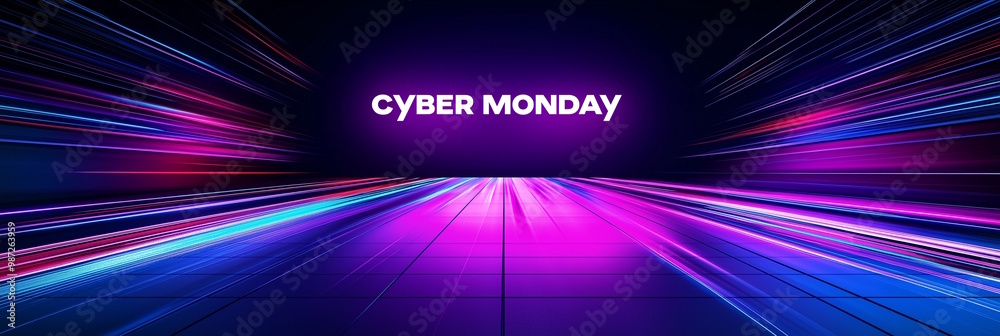 Vibrant neon lights and dynamic streaks in blue and pink, highlighting Vibrant neon lights and dynamic streaks in blue and pink, highlighting