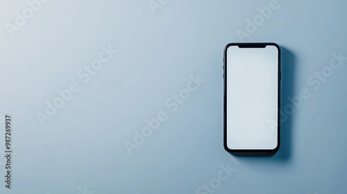 Minimalist smartphone on a blue background