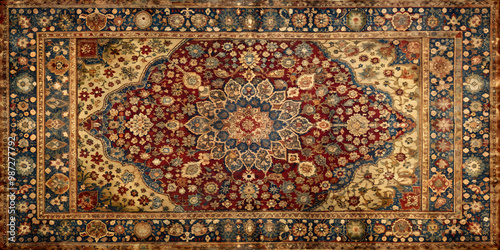 Vintage Persian carpet texture with abstract grunge ornament, vintage, grunge, Persian, carpet, texture, abstract, ornament, pattern