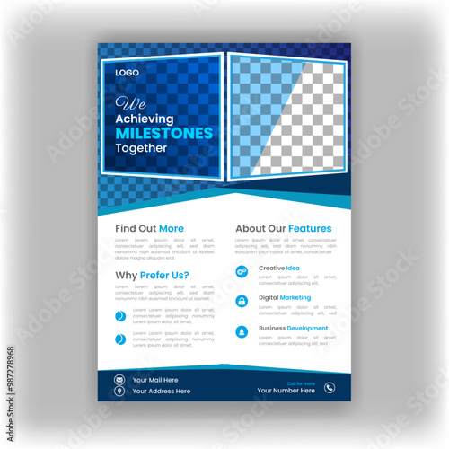 Corporate business flyer template design, business flyer template design, Brochure design, cover modern layout, flyer in A4 with colorful business proposal, promotion, advertise, publication, digital 