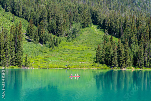 Scenic view of Emerald lake, Alberta, Canada