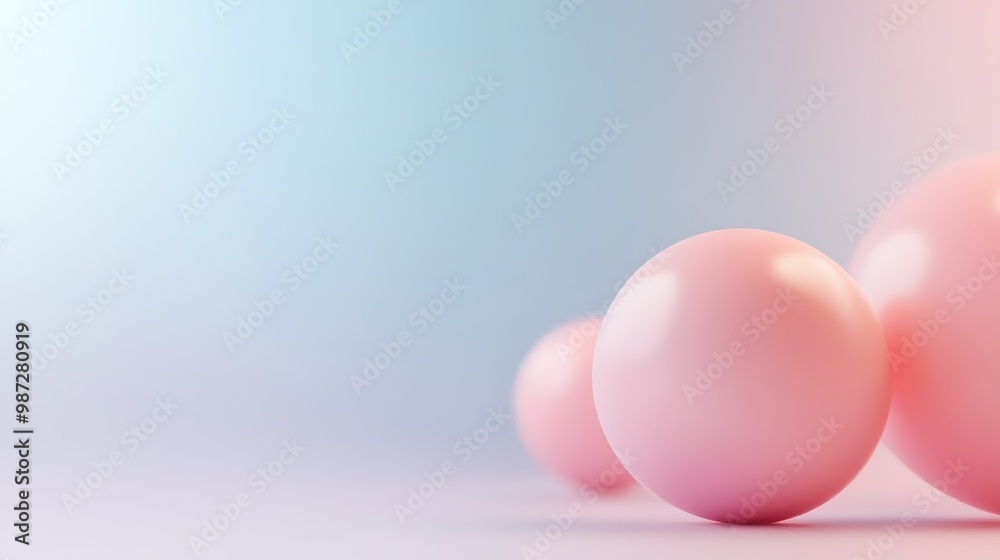 Soft Pink Balls on a Gradient Background Soft Pink Balls on a Gradient Background