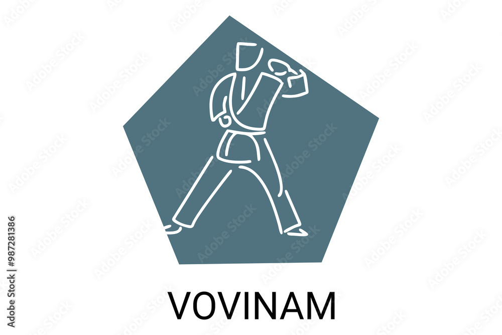 vovinam sport vector line icon. vovinam fighter sport. sign. sport pictogram illustration vovinam sport vector line icon. vovinam fighter sport. sign. sport pictogram illustration