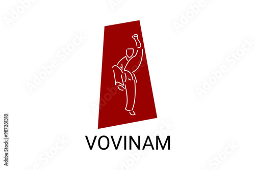 vovinam sport vector line icon. vovinam fighter sport. sign. sport pictogram illustration