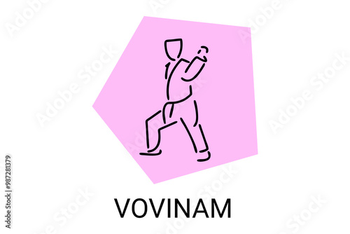 vovinam sport vector line icon. vovinam fighter sport. sign. sport pictogram illustration
