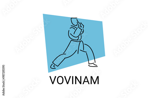 vovinam sport vector line icon. vovinam fighter sport. sign. sport pictogram illustration