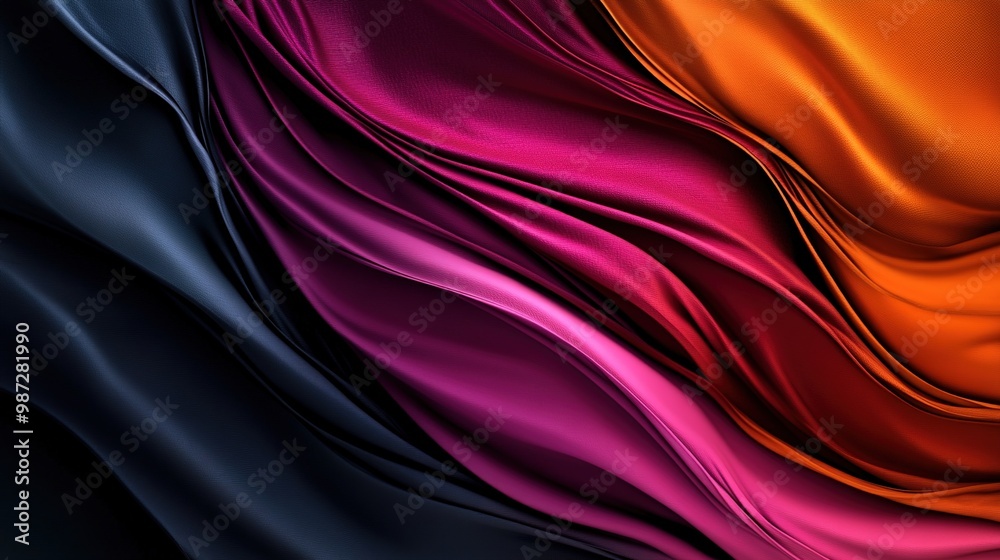 Elegant Silk Fabric Waves in Vibrant Colors Elegant Silk Fabric Waves in Vibrant Colors