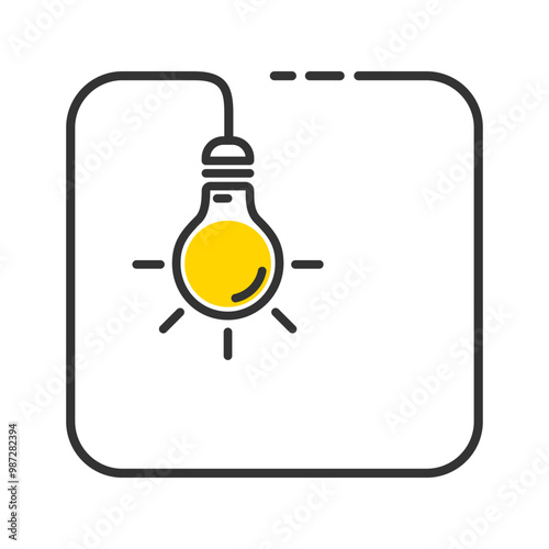 light bulb icon. thin line editable stroke vector illustration.