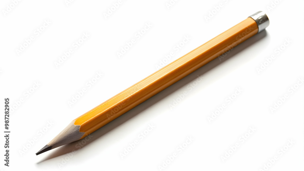 Lead pencil on white background, writing tool, drawing, graphite, school supplies, office supplies Lead pencil on white background, writing tool, drawing, graphite, school supplies, office supplies