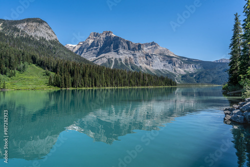 Scenic view of Emerald Lake, Alberta, Canada