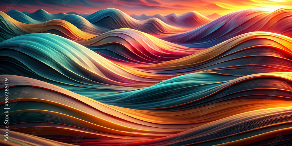 Mesmerizing abstract waves with rich colors and flowing textures for a dynamic visual experience, vibrant, abstract Mesmerizing abstract waves with rich colors and flowing textures for a dynamic visual experience, vibrant, abstract