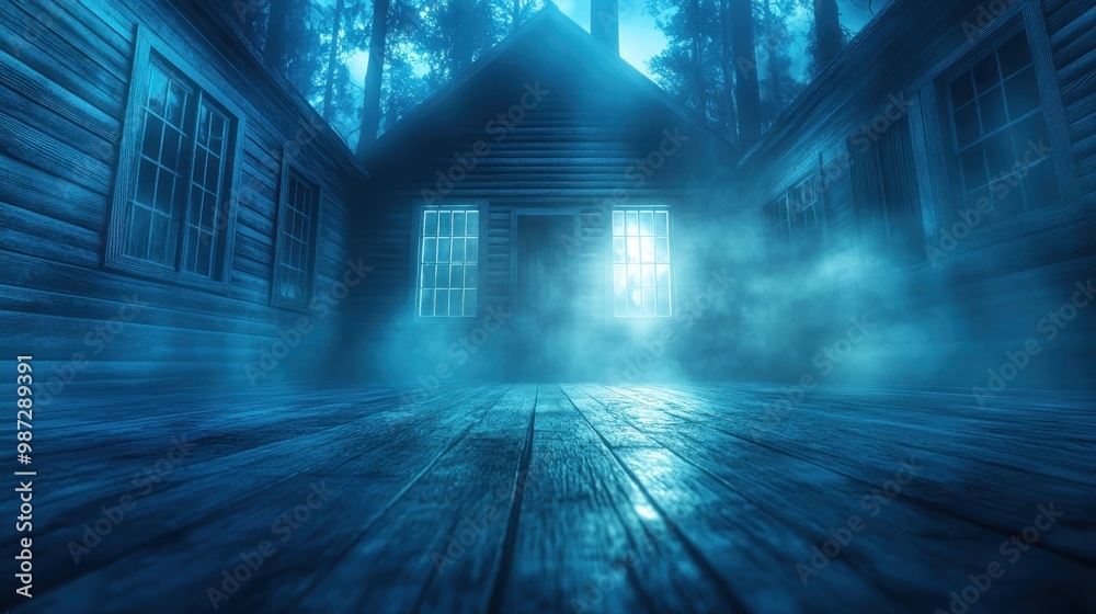 Eerie, Supernatural Light Bathes Haunted House in Creepy Glow, Shadows Dance in Windows and Doors, Spooky, Mysterious, Abandoned, Old, Creepy, Dark, Scary, Horror, Night, Fog, Woods, Forest, Silence Eerie, Supernatural Light Bathes Haunted House in Creepy Glow, Shadows Dance in Windows and Doors, Spooky, Mysterious, Abandoned, Old, Creepy, Dark, Scary, Horror, Night, Fog, Woods, Forest, Silence
