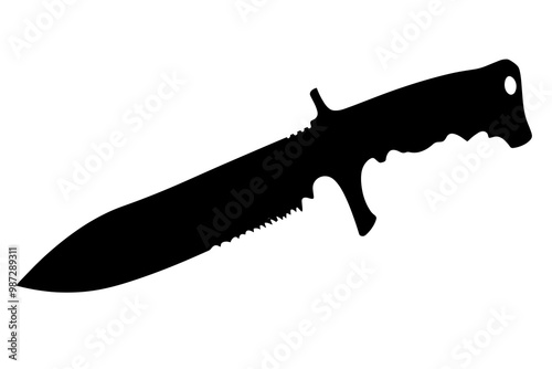 silhouette of a Combat Knife with Sheath