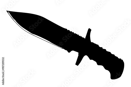 silhouette of a Combat Knife with Sheath