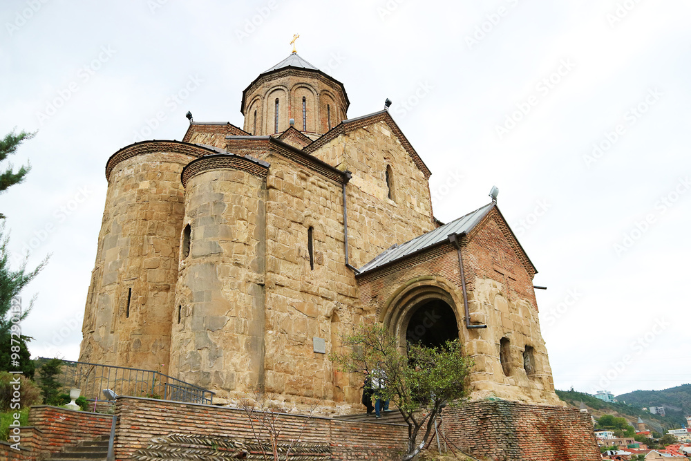 The Virgin Mary Assumption Church of Metekhi on the Left Bank of River Kura, Opposite Side of the Old Tbilisi, Georgia The Virgin Mary Assumption Church of Metekhi on the Left Bank of River Kura, Opposite Side of the Old Tbilisi, Georgia