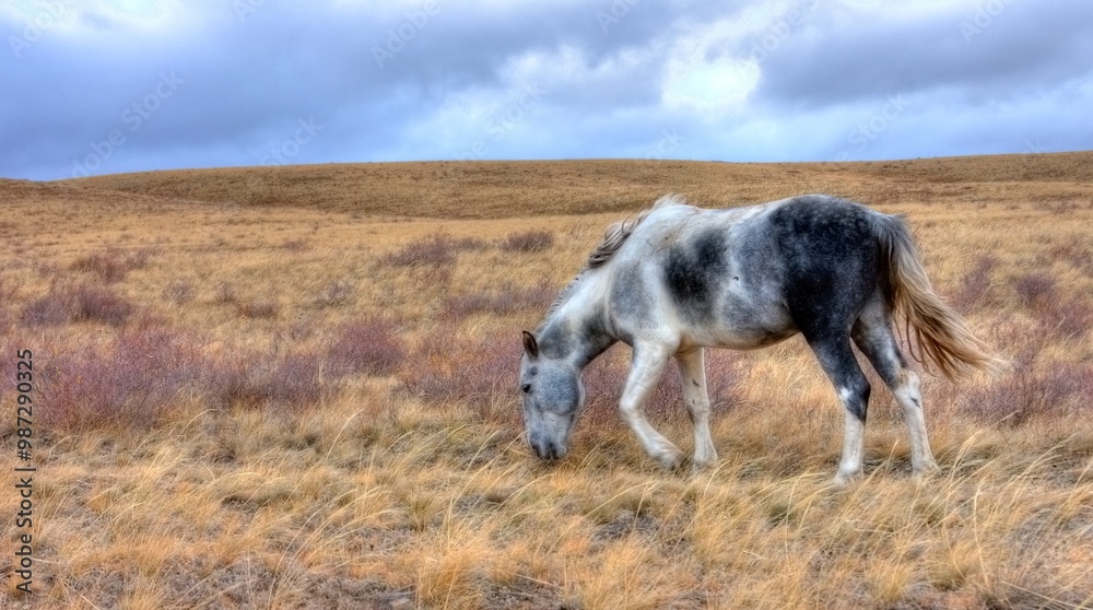 Fototapeta premium A beautiful horse in nature landscape.