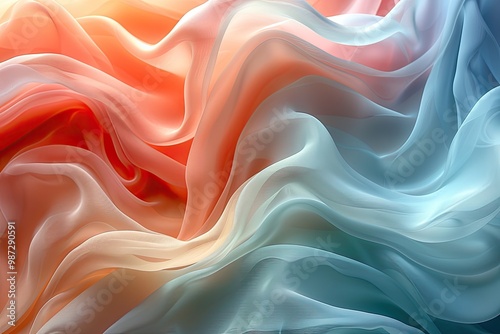 A vibrant display of flowing fabric, showcasing soft textures and color gradients.