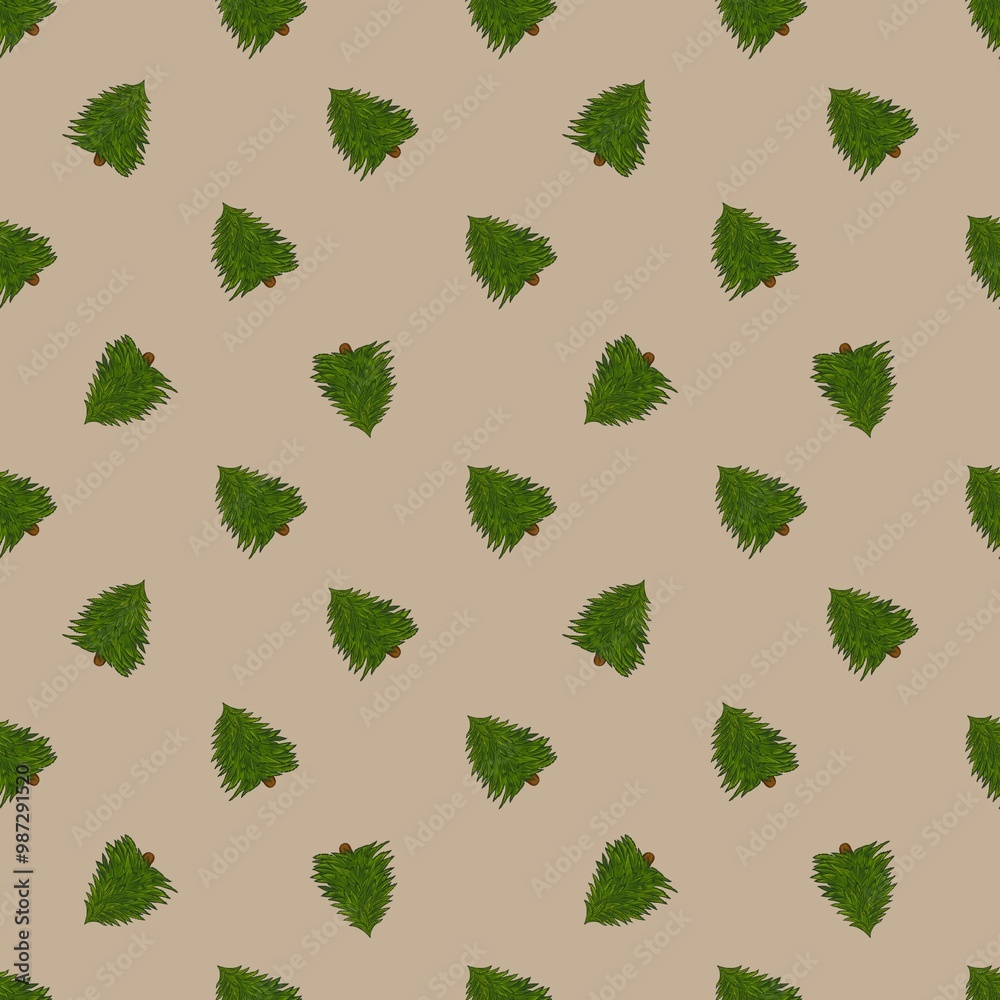 Classics Seamless Small Christmas Tree Pattern with Brown Background
Classics Seamless Small Christmas Tree Pattern with Brown Background