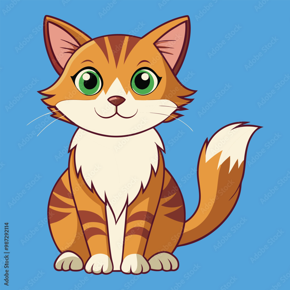 Fototapeta premium Realistic Pet Cat Vector Illustration Concepts