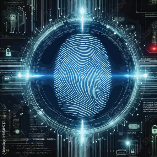Glowing digital fingerprint scanner