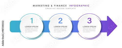 Informative circular process infographic chart for business startup demonstration. Privacy online infochart.  Instructional graphics with 3 steps sequence design for web pages