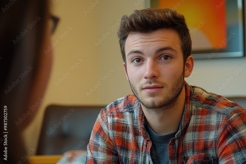 Male Mental Health Professional Promoting Resilience Through Coping Mechanisms in Therapy Session Male Mental Health Professional Promoting Resilience Through Coping Mechanisms in Therapy Session