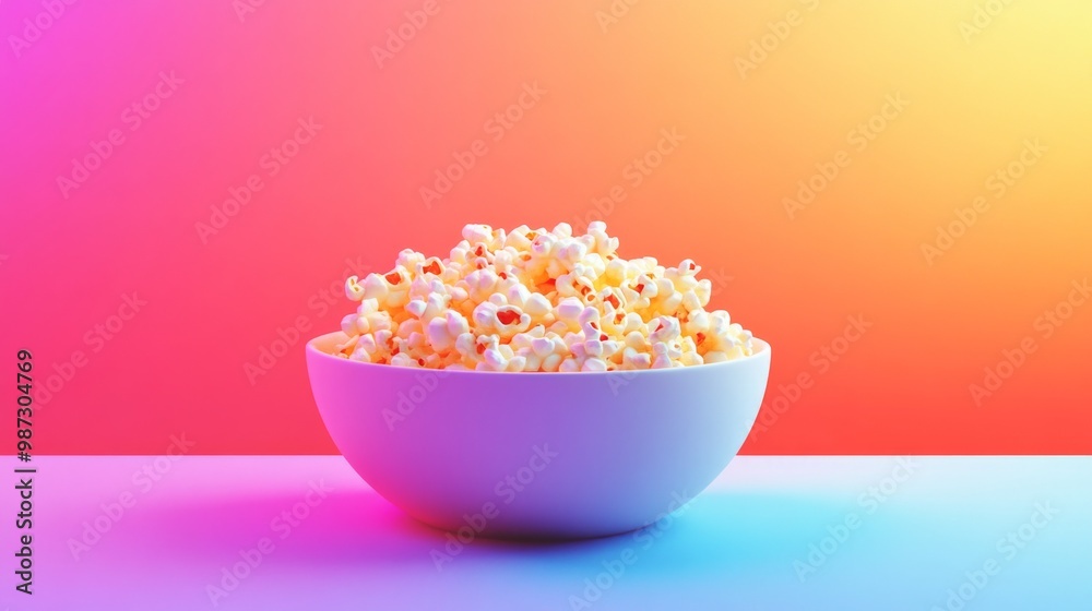 A bowl of salty popcorn sits against a vibrant backdrop. It's the perfect picture of movie night, with a delicious snack ready to enjoy. A bowl of salty popcorn sits against a vibrant backdrop. It's the perfect picture of movie night, with a delicious snack ready to enjoy.
