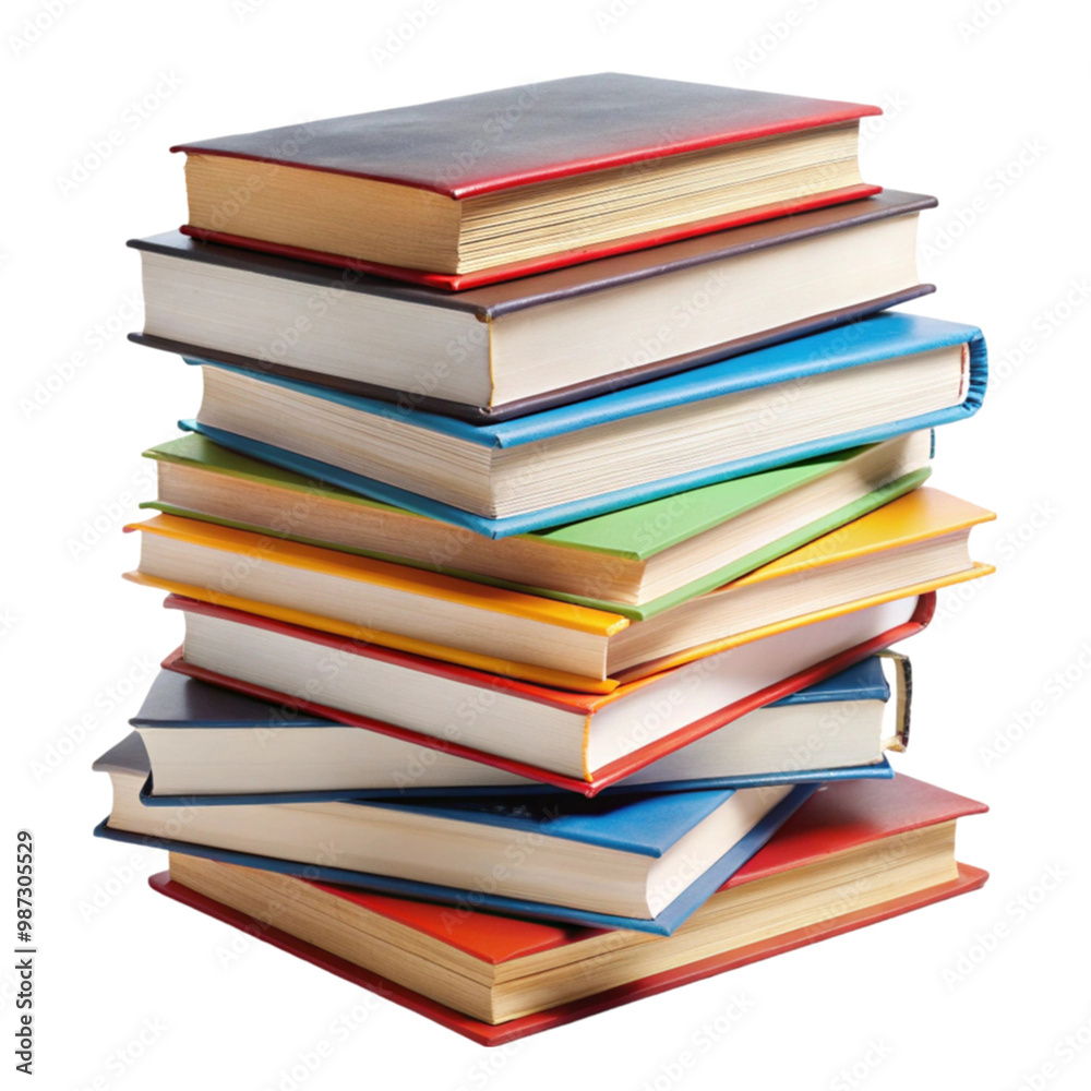 Pile of student books isolated on transparent background Pile of student books isolated on transparent background
