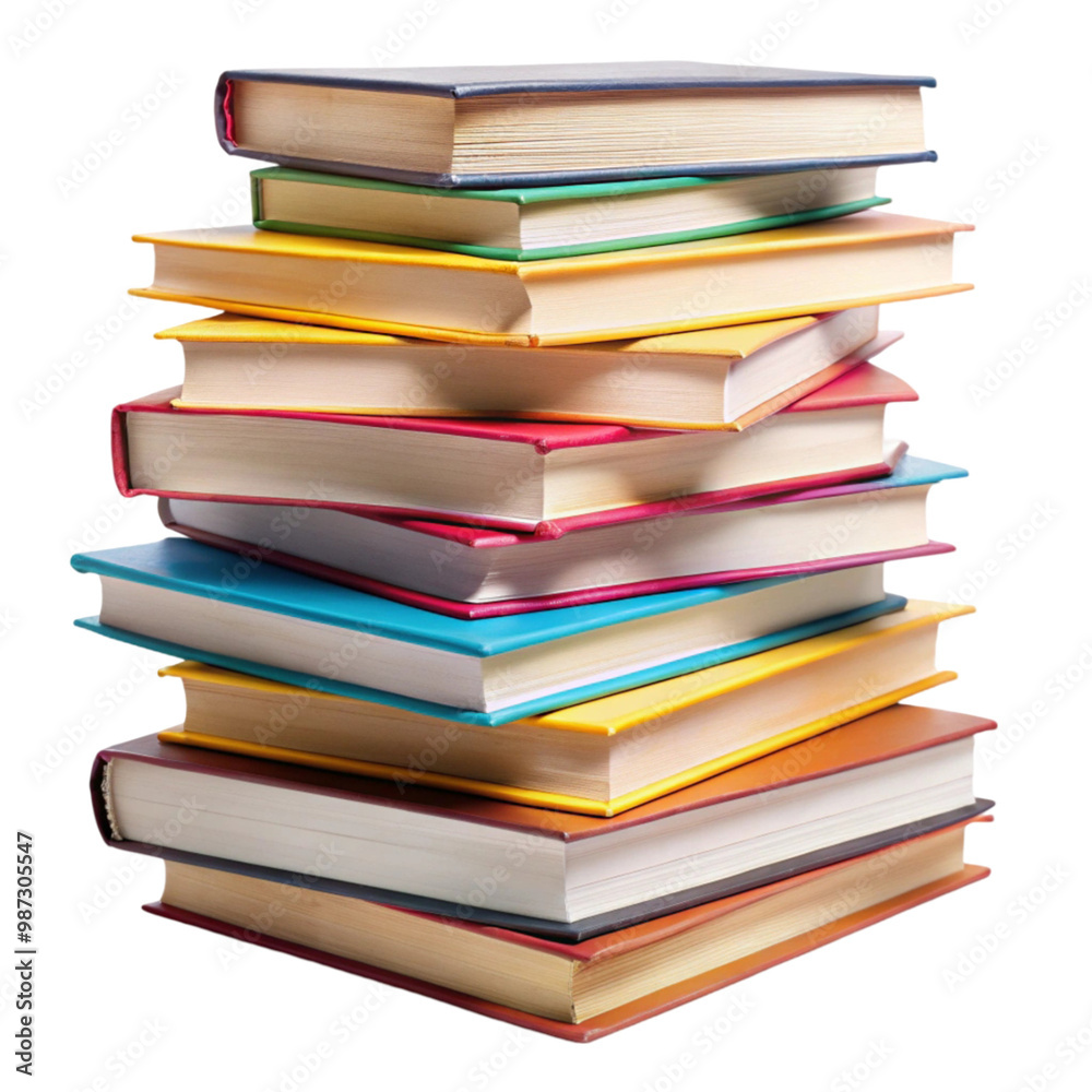 Pile of student books isolated on transparent background Pile of student books isolated on transparent background