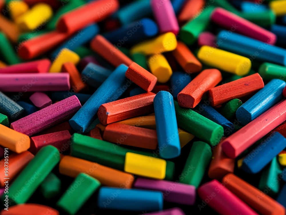 close up of colourful chalk close up of colourful chalk