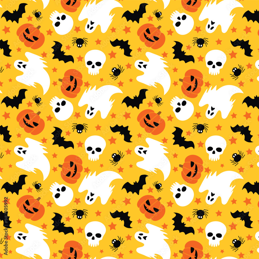 Halloween seamless pattern background.