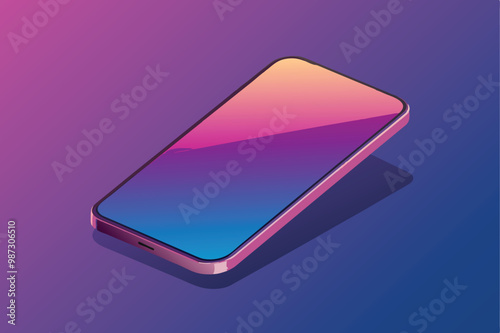 A modern Phone set on a purple background, complemented by a beautiful blue and purple gradient.