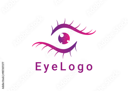 Eye logo icon vector symbol design with eyeball and eyebrow concept for medical and eyecare clinics.