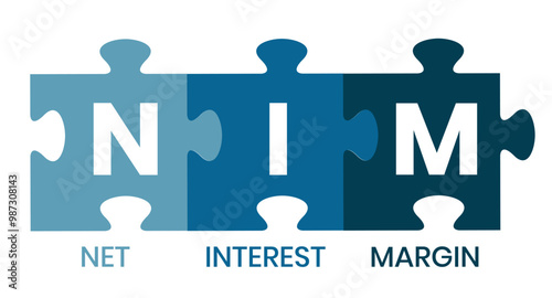 NIM - Net Interest Margin acronym. business concept background. Vector illustration for website banner, marketing materials, business presentation, online advertising