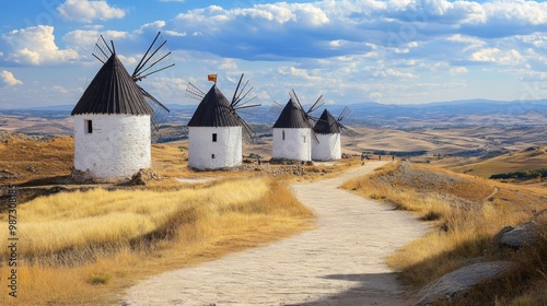 The windmills in Consuegra are a famous symbol of Castilla-La Mancha and are considered the best in Spain. photo