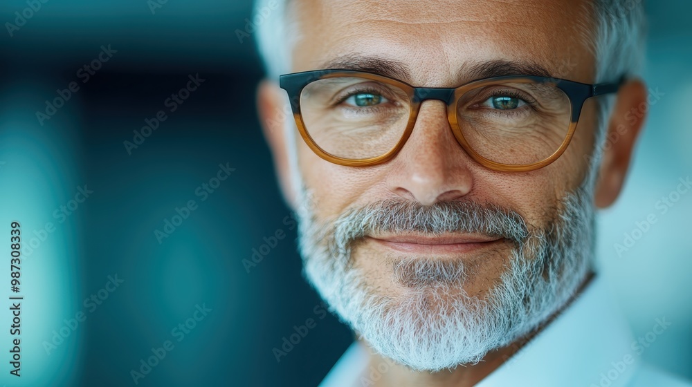 Close-up portrait of a senior man with glasses, a beard, and warm, expressive eyes, showcasing a sense of calmness and wisdom in a softly blurred background. Close-up portrait of a senior man with glasses, a beard, and warm, expressive eyes, showcasing a sense of calmness and wisdom in a softly blurred background.