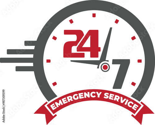 24 Hour emergency service label design