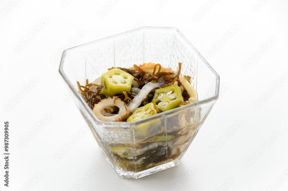 オクラと太もずくの酢の物