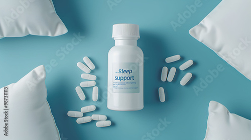Sleep Essentials Against A Blue Backdrop