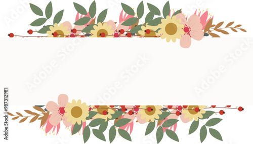 flower background with watercolor