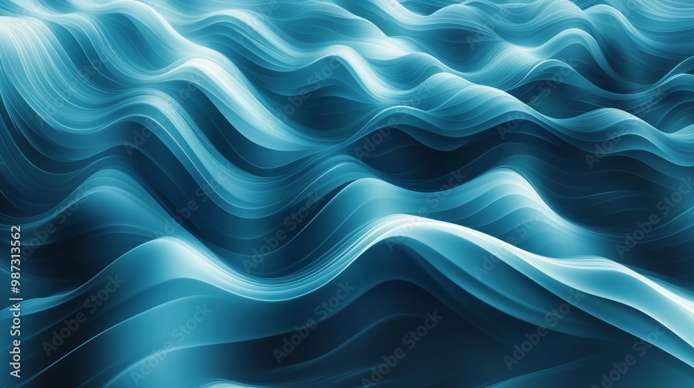 Abstract blue waves create a soothing oceanic vibe. Abstract blue waves create a soothing oceanic vibe.